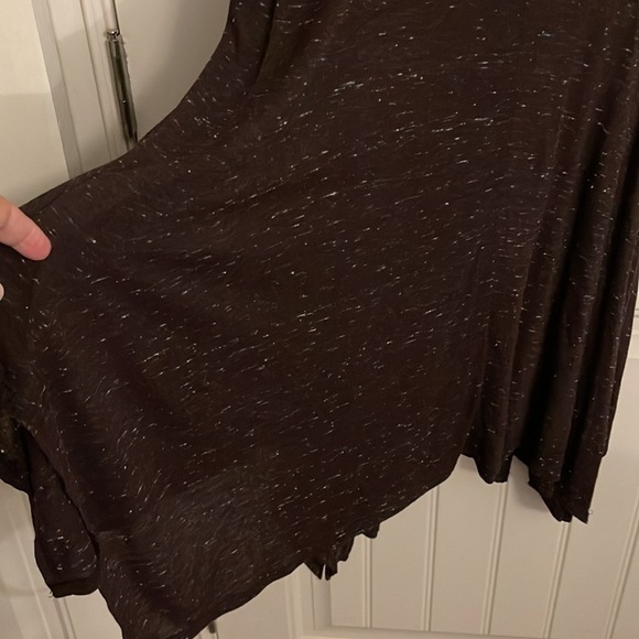 DOLAN LEFT COAST COLLECTION midi handkerchief‎ hem black/whiteblend dress - Picture 6 of 14